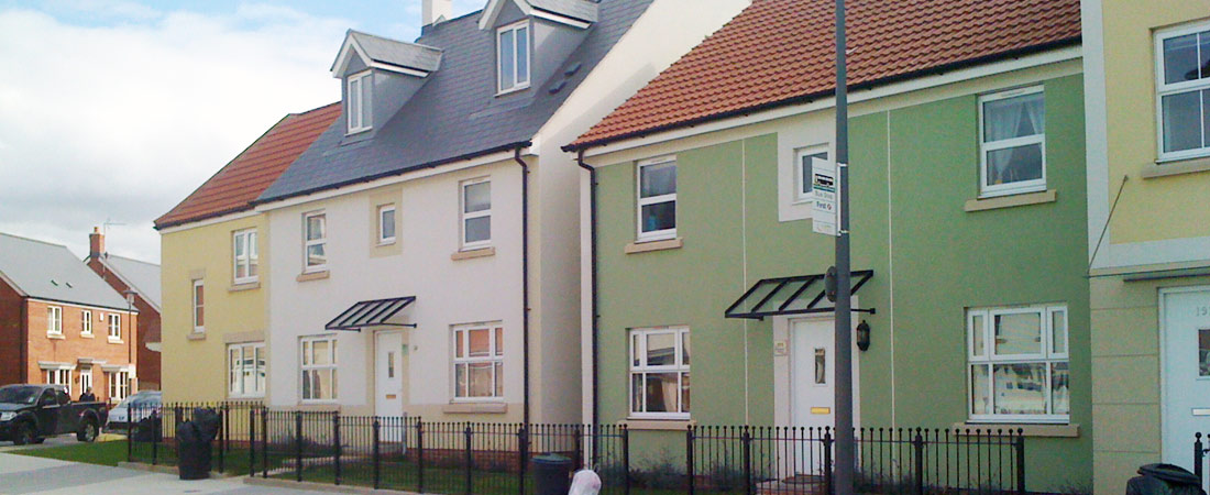 Through Colour Render for Housing Development - Colours used are yellow, light pink and green.